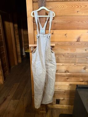 Zenana Outfitters Light Beige Linen Utility Jumpsuit